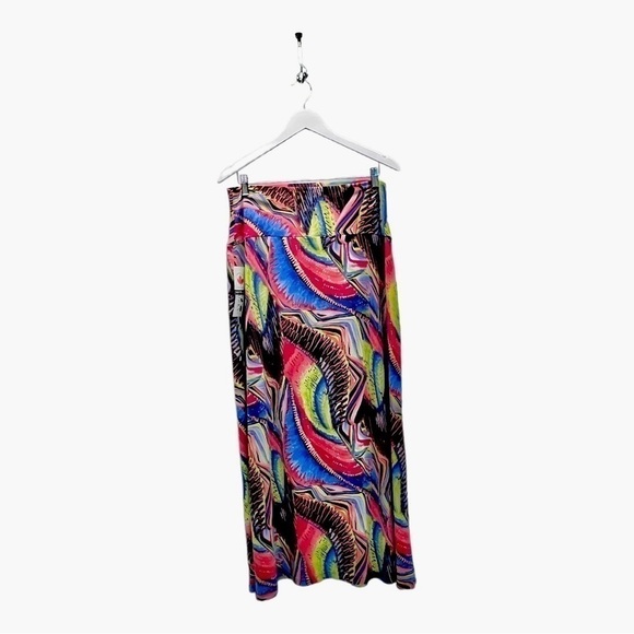 Soft Works Montreal Maxi Skirt Women’s Large Abstract  Artsy Print Stretch NWT - Picture 1 of 7